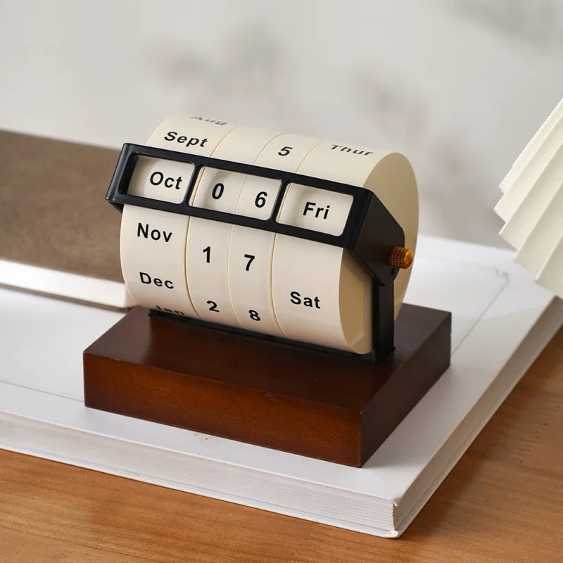 Wheel Perpetual Rotating Desk Calendar