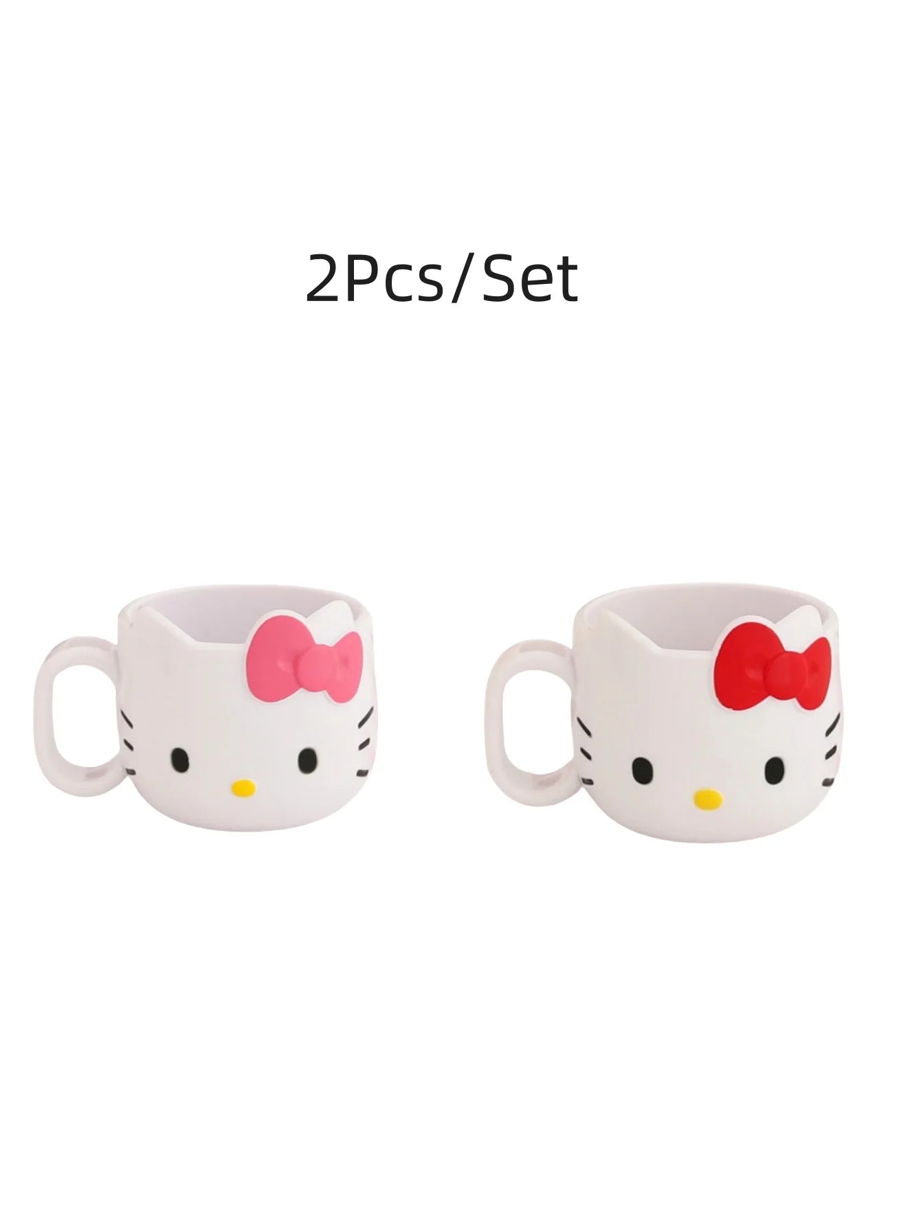 1/2pcs Kawaii Kitty Plastic Mug