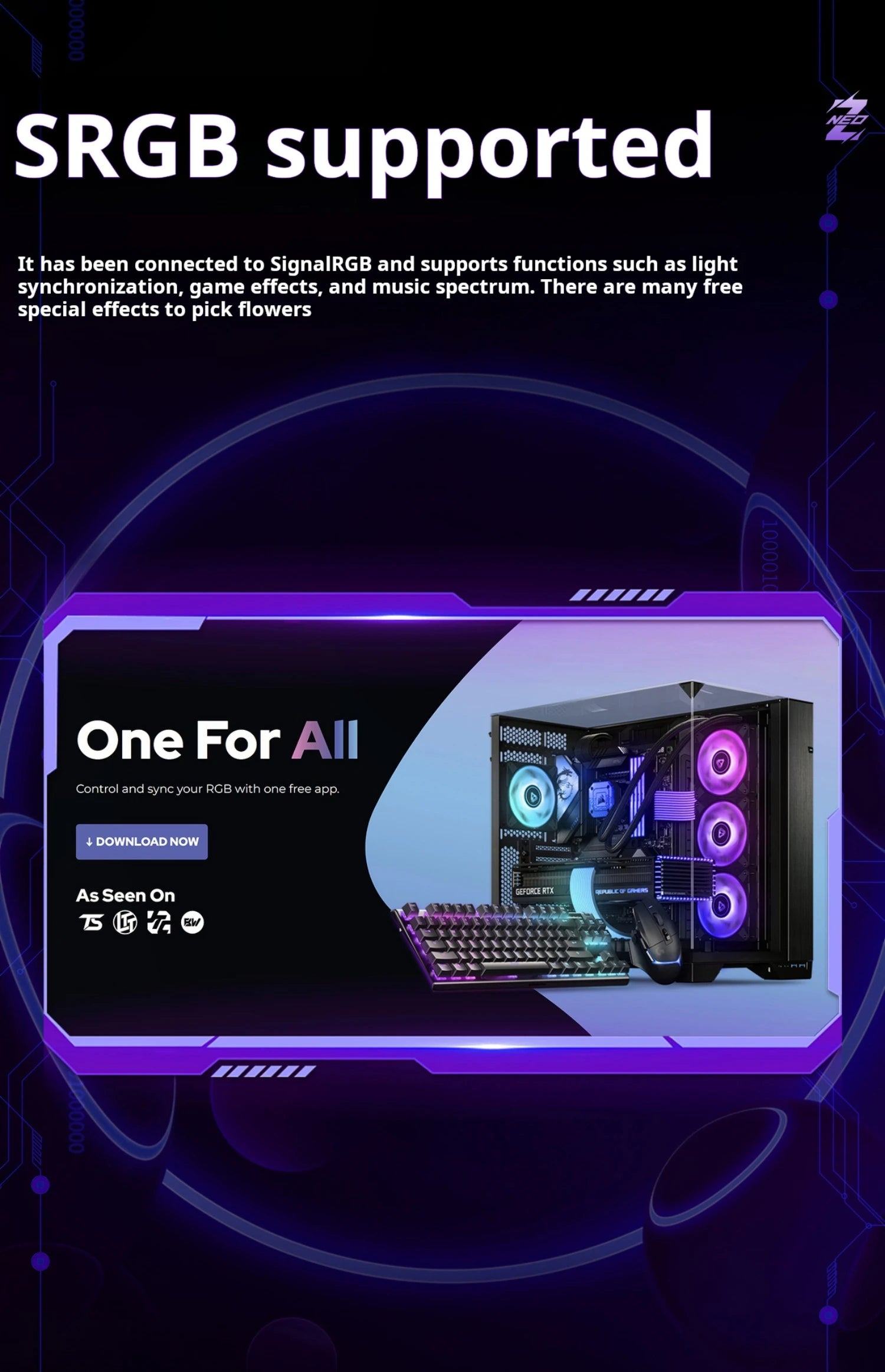 ZNEO Gaming USB Hub Desk Setup