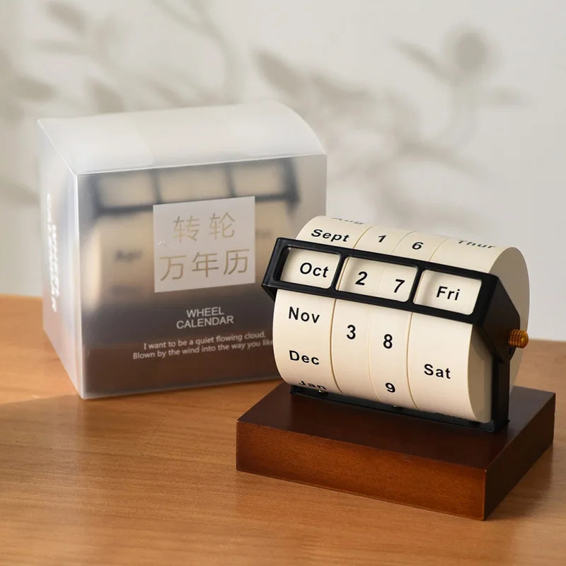 Wheel Perpetual Rotating Desk Calendar