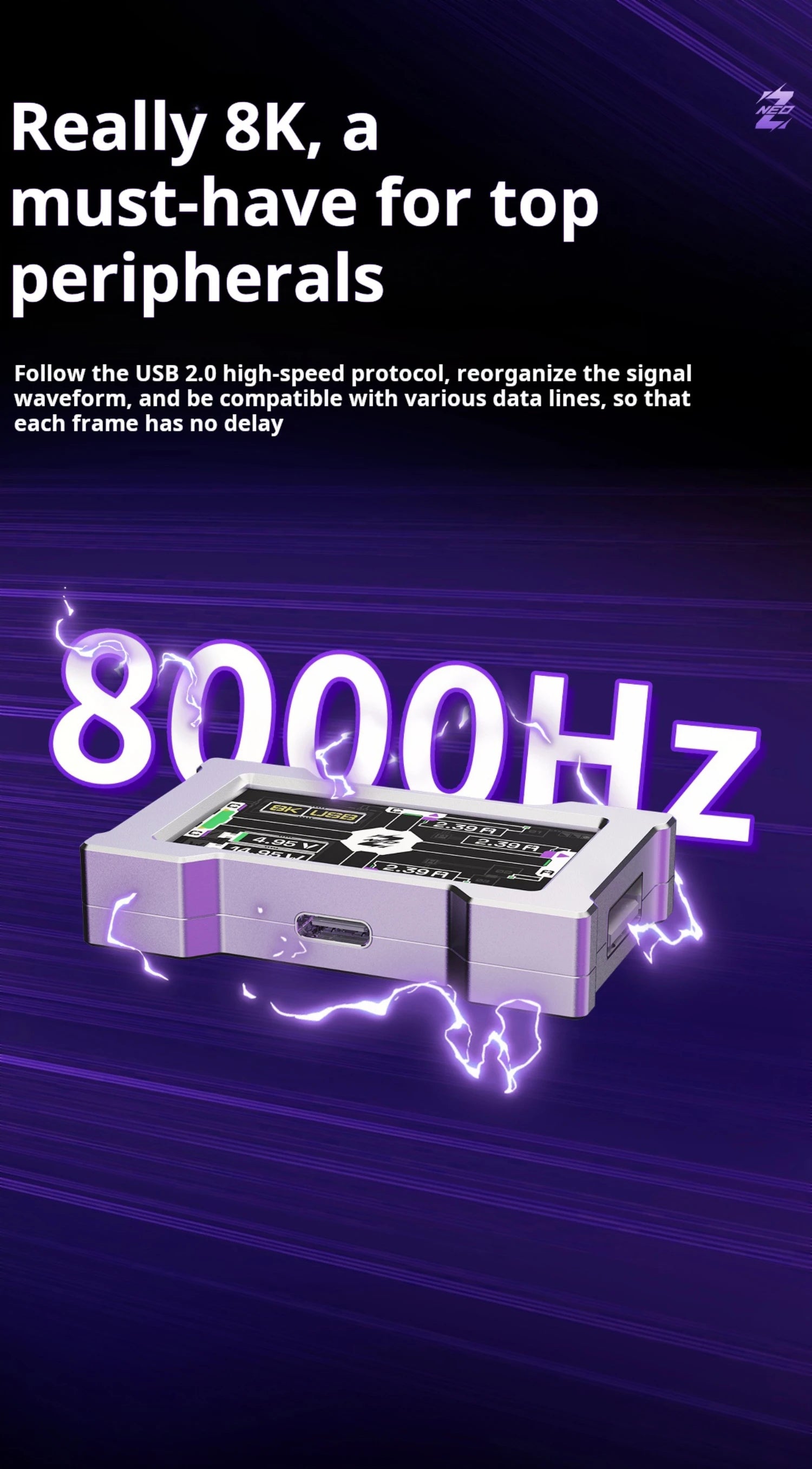 ZNEO Gaming USB Hub Desk Setup