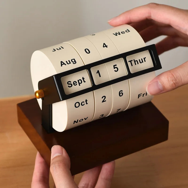Wheel Perpetual Rotating Desk Calendar