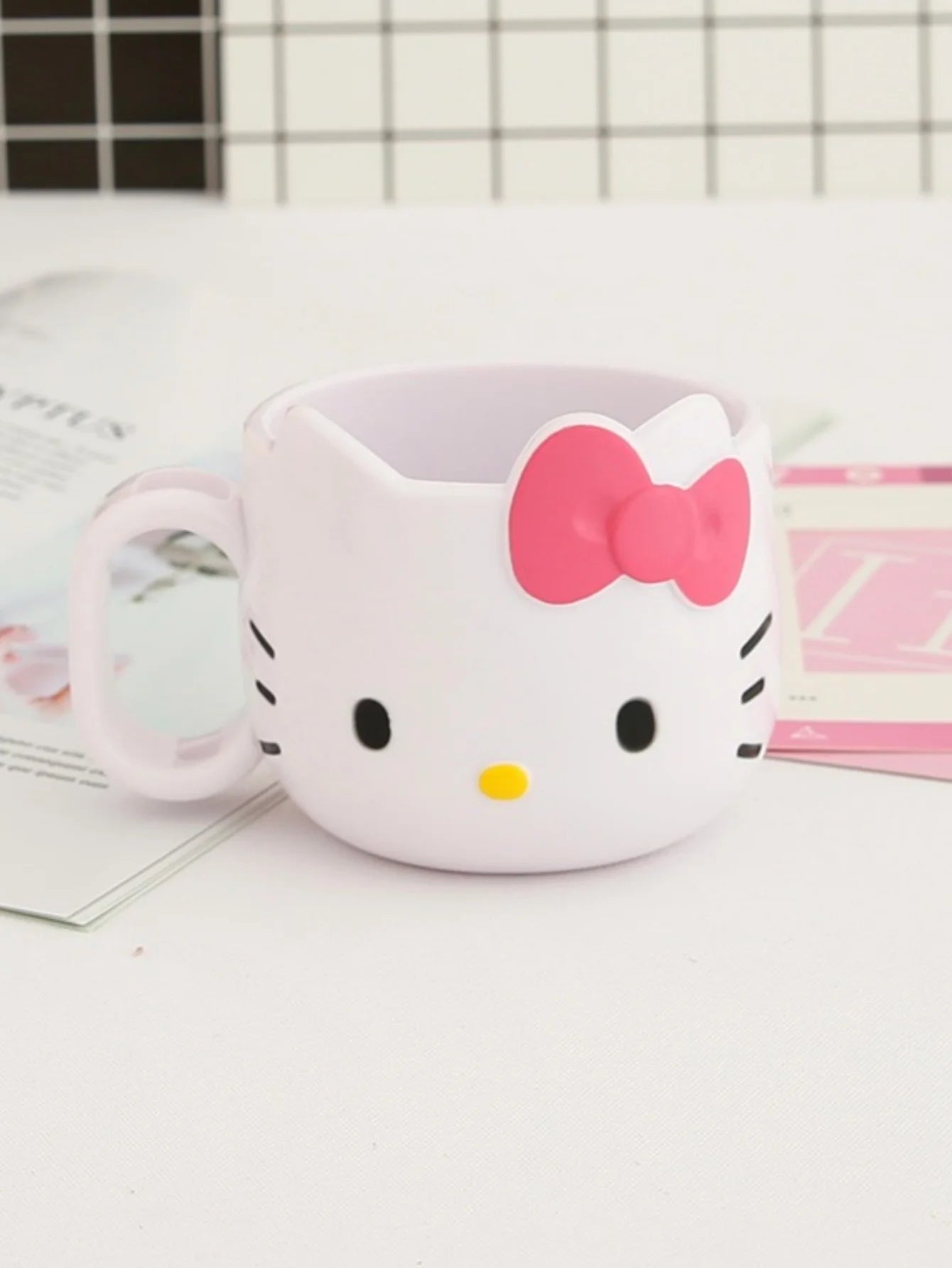 1/2pcs Kawaii Kitty Plastic Mug