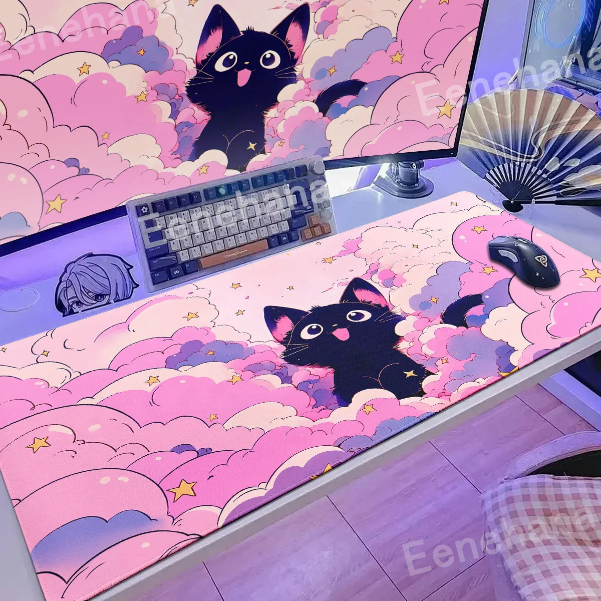 Kawaii Art Keyboard Mouse Pad
