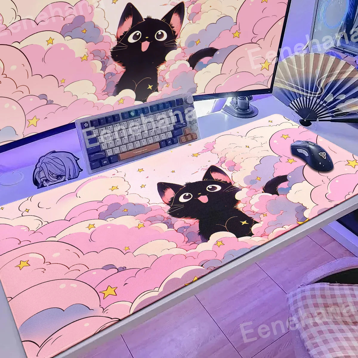 Kawaii Art Keyboard Mouse Pad