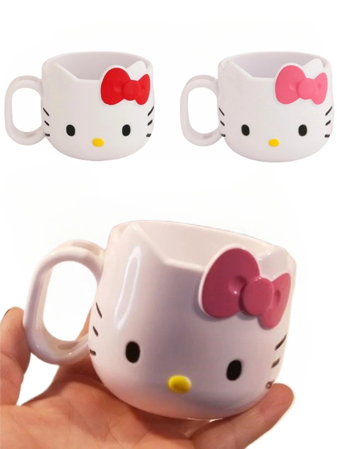 1/2pcs Kawaii Kitty Plastic Mug